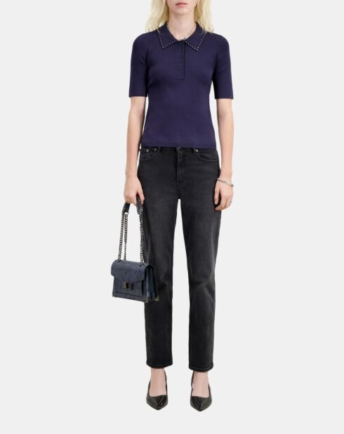 Polo en maille bleu marine
