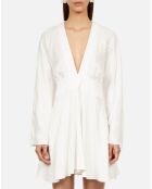 Robe courte blanche jacquard baroque