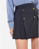 Jupe courte plissée bleu marine