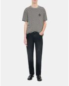 T-shirt Blason à rayures noir et blanc