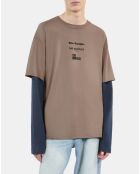 T-shirt manches longues beige kaki