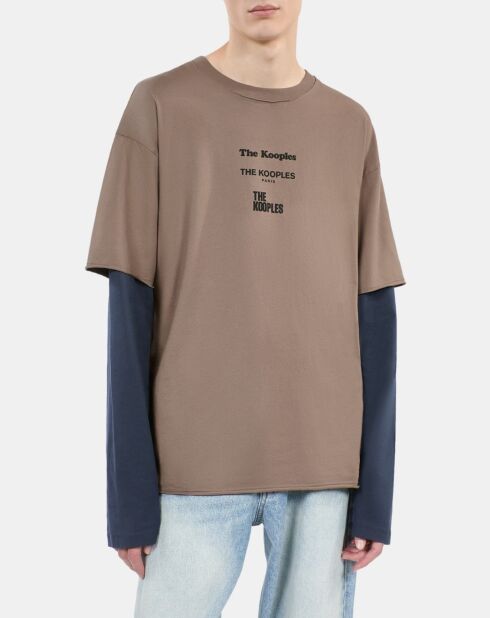 T-shirt manches longues beige kaki