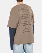 T-shirt manches longues beige kaki