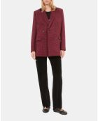 Blazer 100% Laine pied de poule noir et rouge