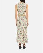 Top court fleuri cache cœur avec laçage jaune