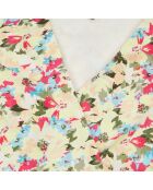 Top court fleuri cache cœur avec laçage jaune