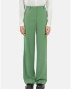 Pantalon tailleur en laine kaki