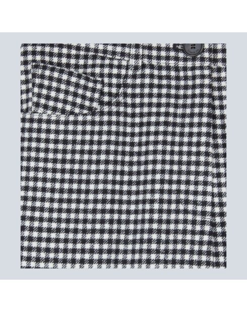 Pantalon tailleur flare à carreaux vichy noir et blanc
