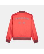 Blouson satiné avec patchs rouge