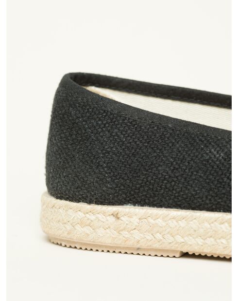 Chaussons Camping Linen uni V Noirs