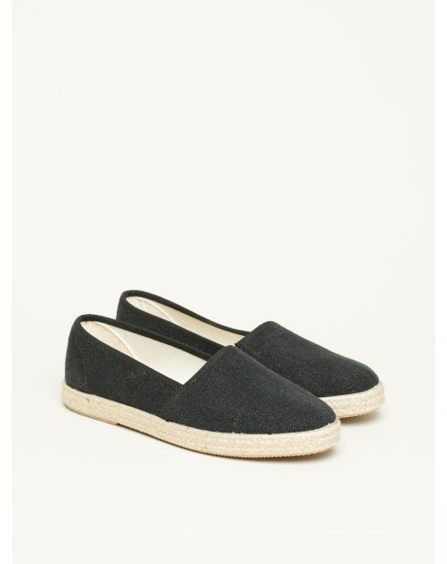 Chaussons Camping Linen uni V Noirs