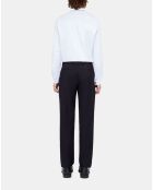 Pantalon de costume en laine bleu marine foncé