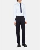 Pantalon de costume en laine bleu marine foncé