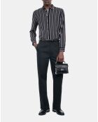 Chemise avec imprimé pied de poule noire et blanche