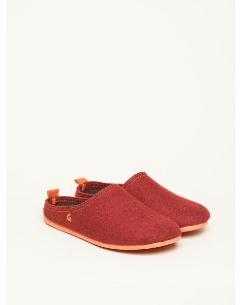 Chaussons Wool Slide-In Rouge orangé