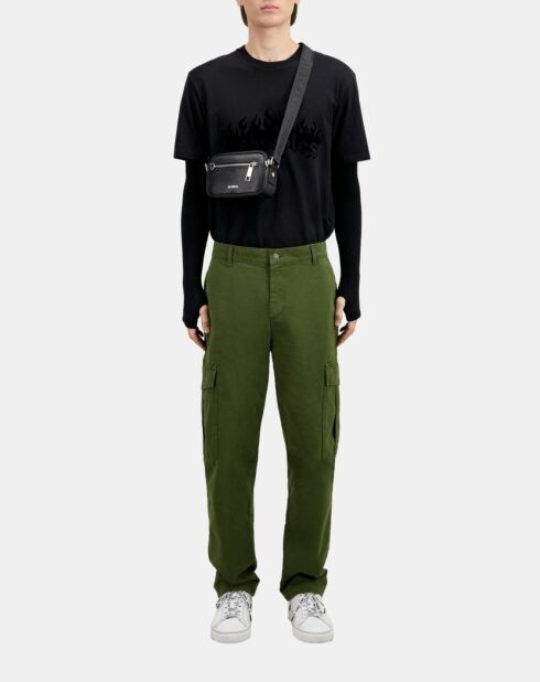 Pantalon cargo en coton kaki