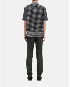 Chemise manches courtes imprimée noire et blanche