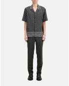 Chemise manches courtes imprimée noire et blanche