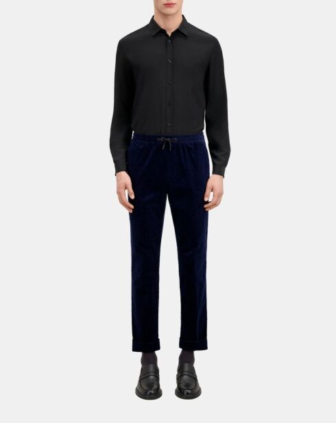 Pantalon bleu marine en velours côtelé