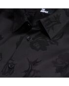 Chemise jacquard à fleurs noire