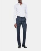 Chemise formelle à rayures blanche et bleue