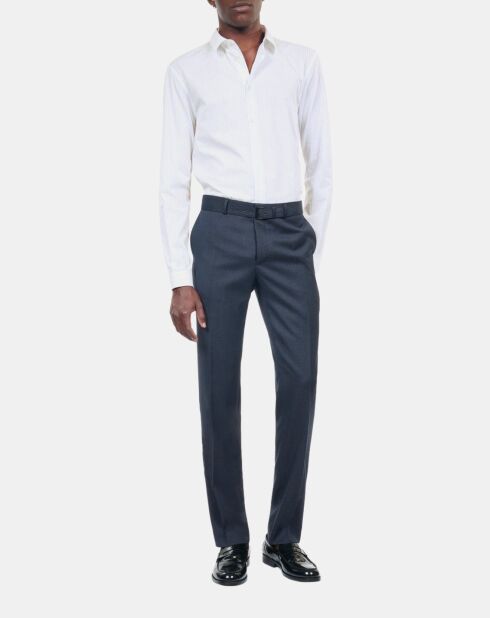 Chemise formelle à rayures blanche et bleue