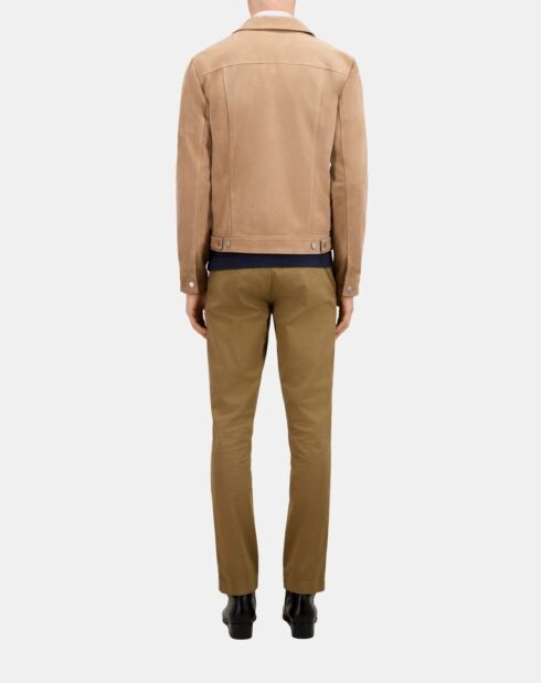 Blouson en cuir suède beige