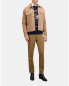 Blouson en cuir suède beige