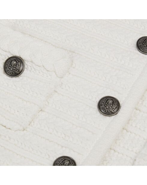 Cardigan en maille torsadée écru