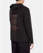 T-shirt manches longues avec sérigraphie noir lavé