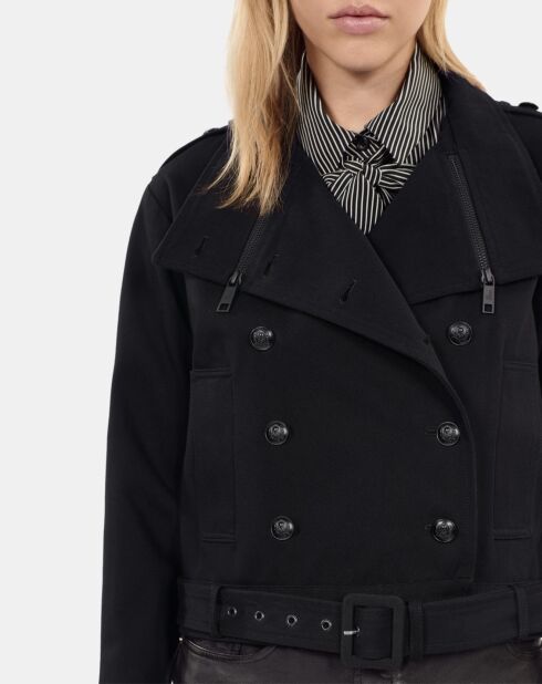 Blouson style trench noir