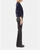 Pantalon flare en cuir noir