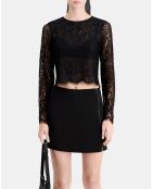 Top court noir en dentelle