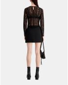 Top court noir en dentelle