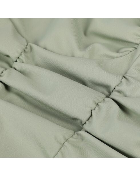 Top court avec fronces kaki-gris