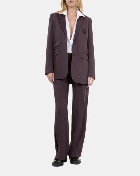 Pantalon tailleur large marron