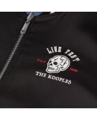 Blouson réversible satiné avec broderie noir