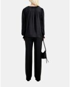 Top avec fronces noir