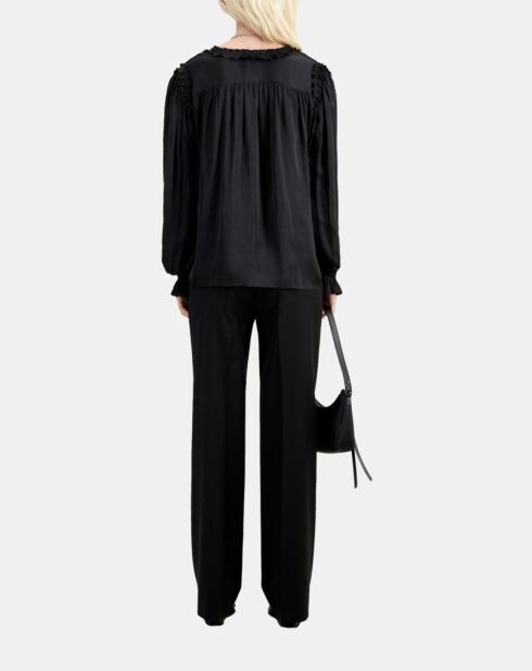 Top avec fronces noir