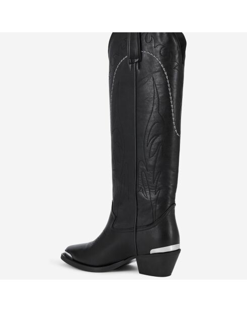 Bottes western en cuir noires