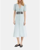 Ceinture large cloutée en cuir noire