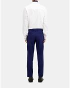 Pantalon de costume en laine bleu foncé