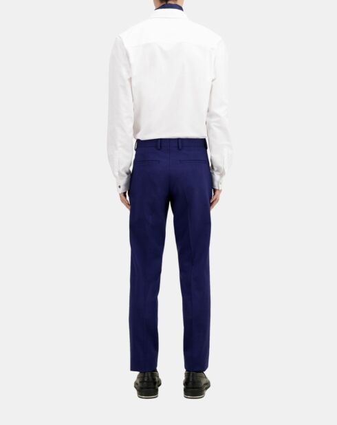 Pantalon de costume en laine bleu foncé