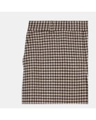 Pantalon tailleur ample à carreaux vichy écru noir