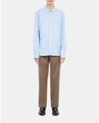 Chemise formelle à rayures bleues et blanches