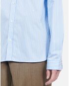 Chemise formelle à rayures bleues et blanches