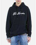 Sweatshirt Logo à capuche noir lavé