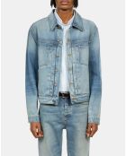 Blouson en denim délavé jean bleu