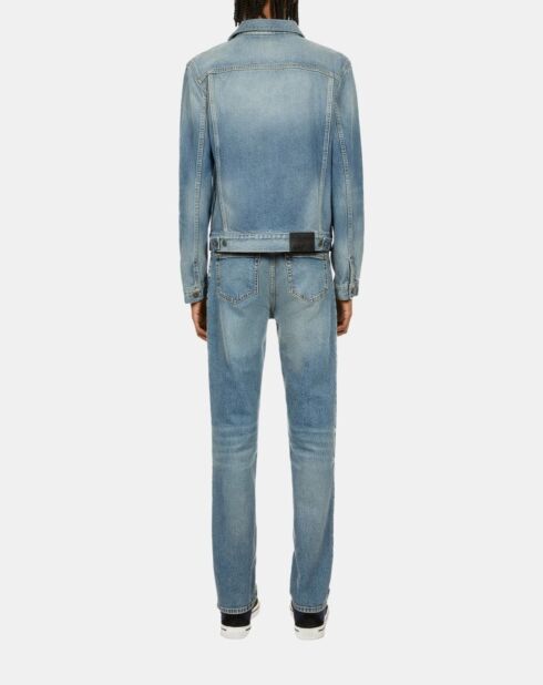 Blouson en denim délavé jean bleu