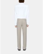 Pantalon de costume en lin beige
